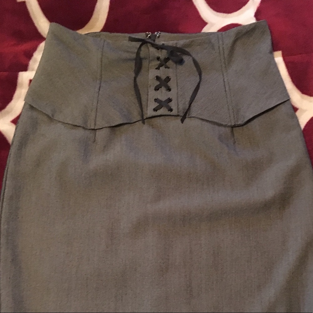 Pencil Skirt with black corset lace up front
